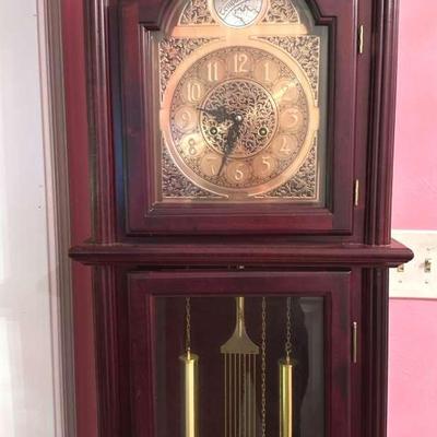 Lot 171:  Tempus Fugit Grandfather Clockwith Pendulum and Weights: Key Missing: