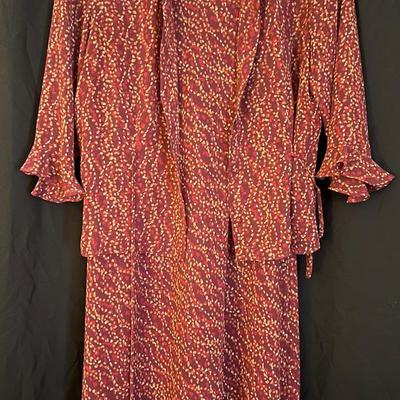 Lot 316: Five Womens Vintage Deep Magenta/Burgundy Womens Clothing Sets 