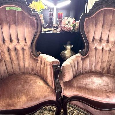 Lot 148: Antique Wood Carved Parlor Chairs