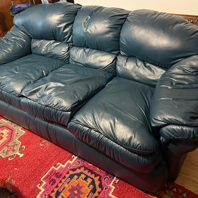 Lot 400: LeatherTrend Genuine Leather Living Room Set – Sofa, Chair, Recliner & Ottoman