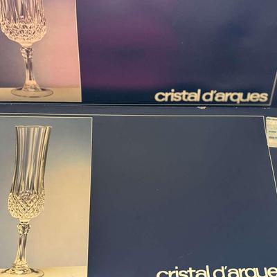 Lot 133: Six Each Champagne And White Wine Crystal Stemware