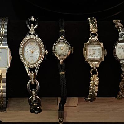 Lot 333: Lot of Ladies’ Watches – Seiko, Bulova, Landau & Studio!