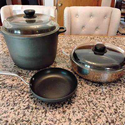 Lot Of Three Nonstick Pots And Pans