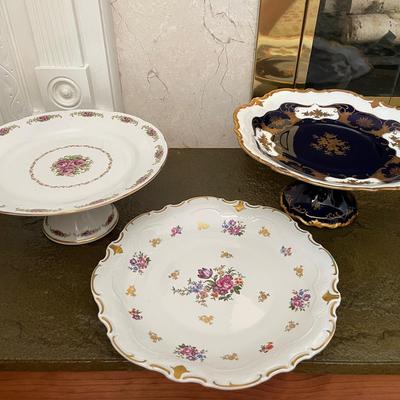 Two Ornate Cake Stands And Platter