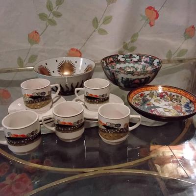Lot Of Asian Pottery Including Demitasse Cups
