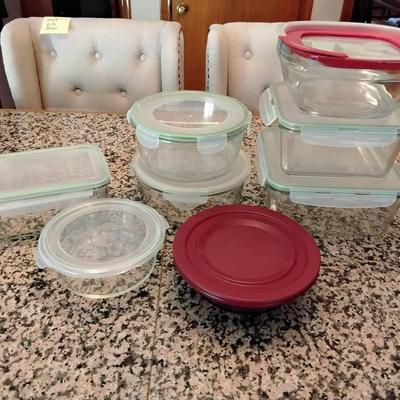 Lot Of Glass Kitchen Storage Containers With Lids