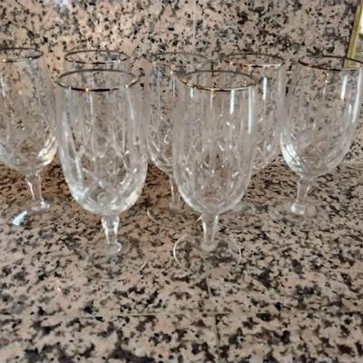 Lot Of Iced Tea Glasses With Silver Rims