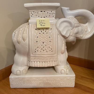 Rectangular Ceramic Elephant Pedestal 