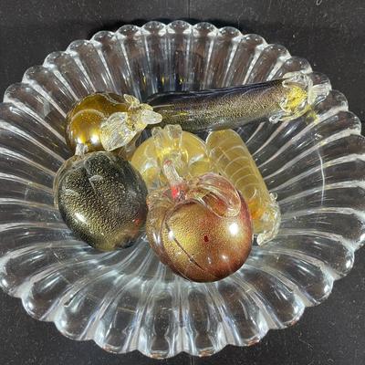 Murano Glass Fruit In Bowl