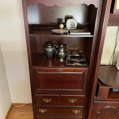 Left Section Of Media Cabinet With Bar