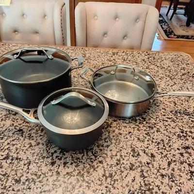 Three Pots, Nonstick And Stainless Steel 