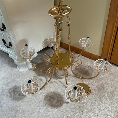 Contemporary Metal And Glass Chandelier 