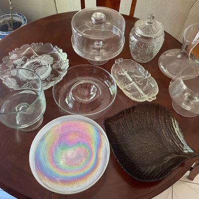 Lot Of Various Glass Serving Items