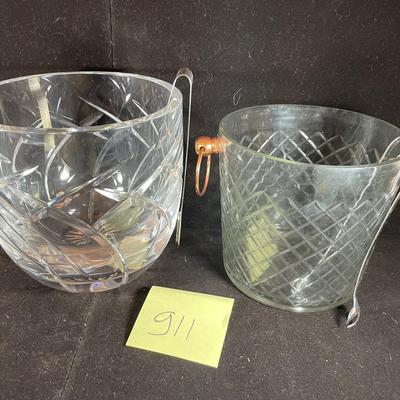 Two Crystal Ice Buckets