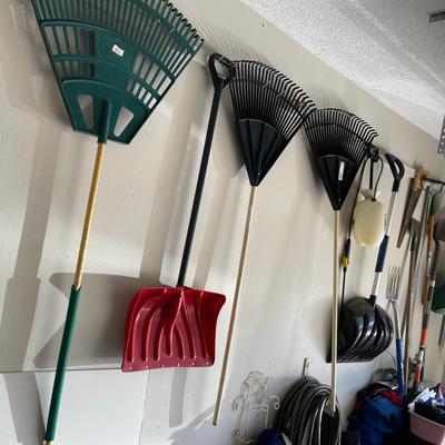 Large Lot Of Gardening Tools Including A Seed Spreader