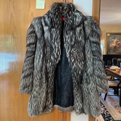 Genuine Black And White Fur Coat