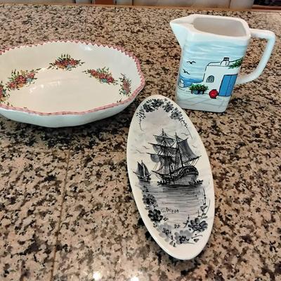 Lot Of 3 Ceramic Items From Greece