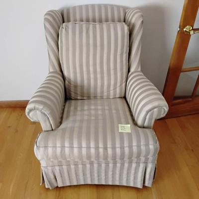 Beige Striped Thomasville Armchair 