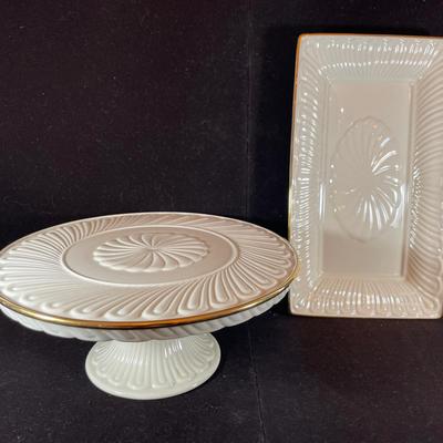 Lenox Cake Stand And Rectangle Dish