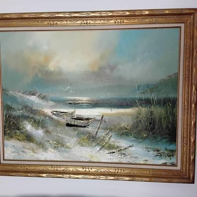 Original Painting Of A Beach Scene 