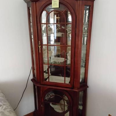 Wooden Corner Display Case/Curio Cabinet