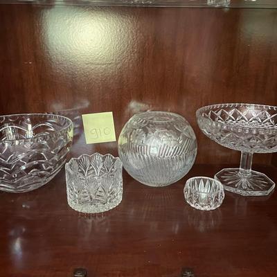 Lot Of 5 Cut Crystal Pieces