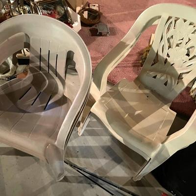 Lot Of Plastic Lawn Chairs