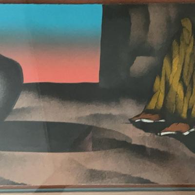 In The Style Of RC Gorman, Native American Silkscreen On Paper, Signed