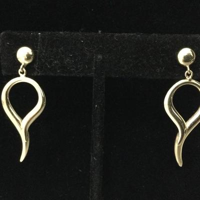 14k Gold Upside Down Teardrop Earrings 