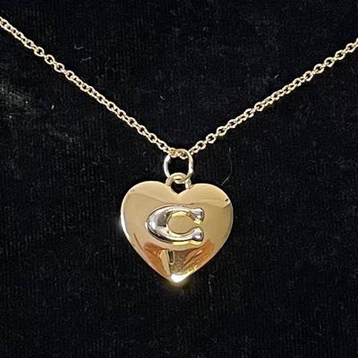 Coach Signature Heart Necklace NWT