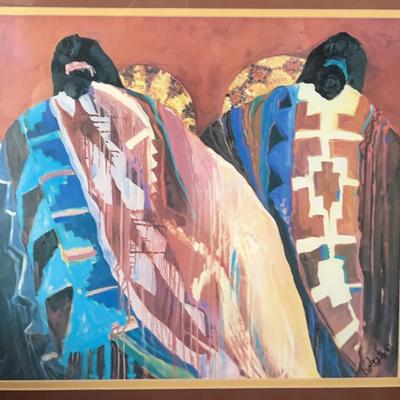 “Two Blankets” By Dolona Roberts, Lithograph, Hand Signed, COA