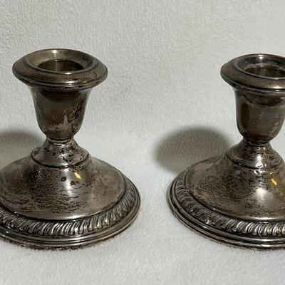 Weighted Sterling Silver Candle Holders, Pair