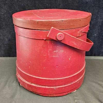 19th Century Red Painted Firkin