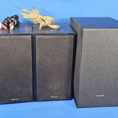Samsung 28 Watt Subwoofer (1) + Klipach R-41 Bookshelf Speakers (2)