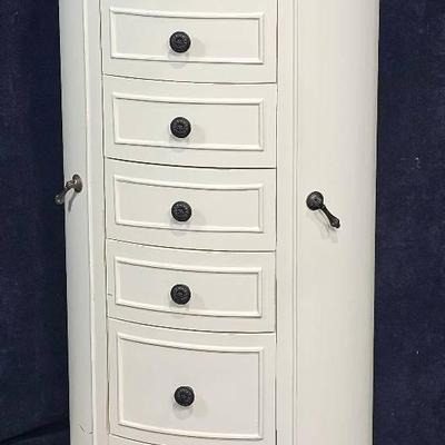 Hives & Honey White Wooden Jewelry Armoire 