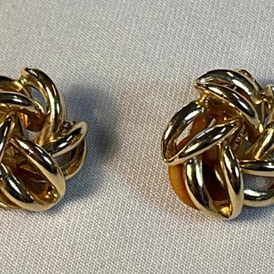 14K 'Love Knot' Clip On Earrings 