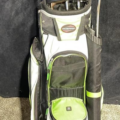 Persimmon Golf Bag (1) + Cobra Irons W/Varied Clubs (15)