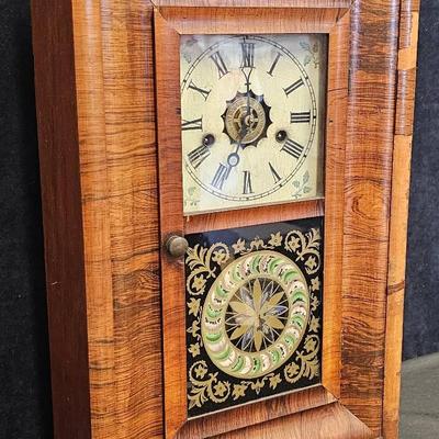 1800s Jerome Type Mahogany Clock With Ogee Case