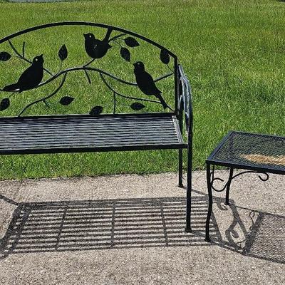 Iron Bird Theme Bench (1) + Iron Side Table (1)