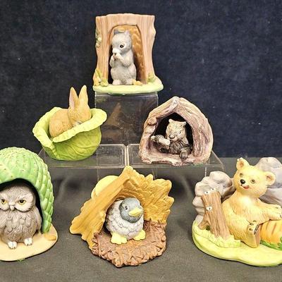Franklin Mint "Woodland Surprises" Porcelain Figurines by Jacqueline B. Smith (6) #510B