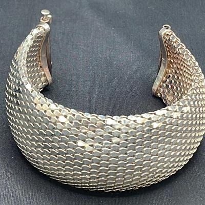 .925 Sterling Silver Large Mesh 7 1/2” Bracelet 
