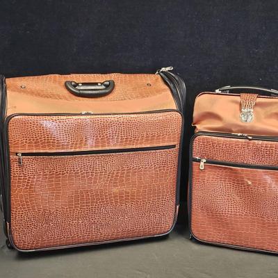Joy Mangano 'Orange Croc' 3-Piece Luggage Set