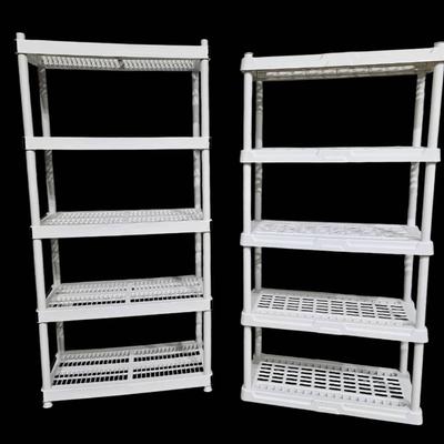 5-Tier Plastic Shelving Units (2)