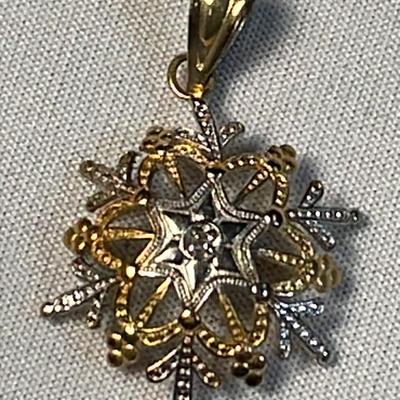 14K Bi Color Snowflake Charm By Michael Anthony  