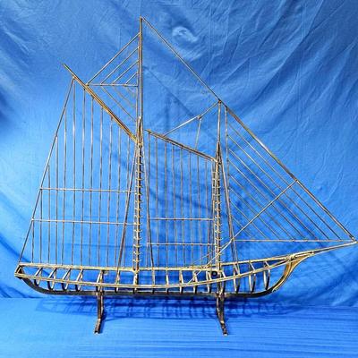 Large Brass Sailboat 