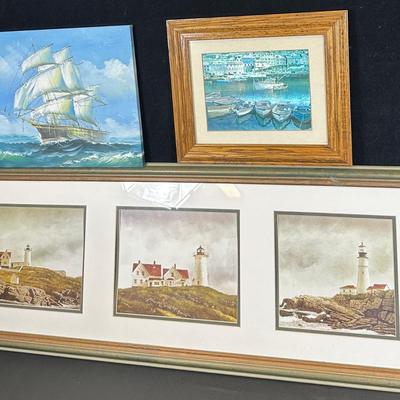 Lighthouse (1) + Ship (2) Wall Art