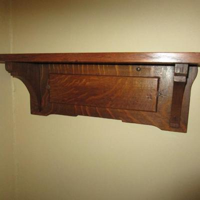 Oak shelf - 9"Hx24"Wx8"D, very sturdy. 
