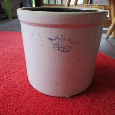 Sale Photo Thumbnail #47: 2-gallon traditional stoneware crock. No cracks.