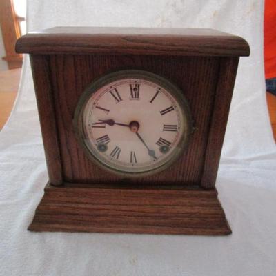 Sale Photo Thumbnail #37: Mantle Clock - The Sessions Clock Company, Wooden, With Chime, Forestville, Conn, 10"Hx11"W

