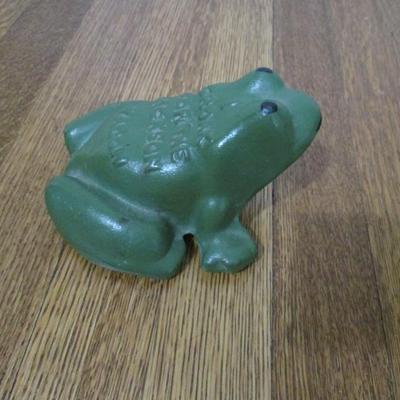Sale Photo Thumbnail #62: Metal frog - door stop or paper weight.